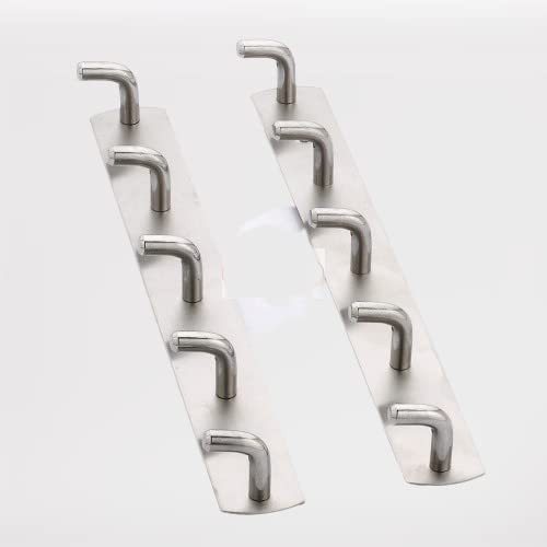 EVEN Stainless Steel 5 PIN Cloth Hanger, Cloth Door Hook Hanger, Steel Five Hook Rail,Stainless Steel Hook with Screw (3 Piece) - Image 2