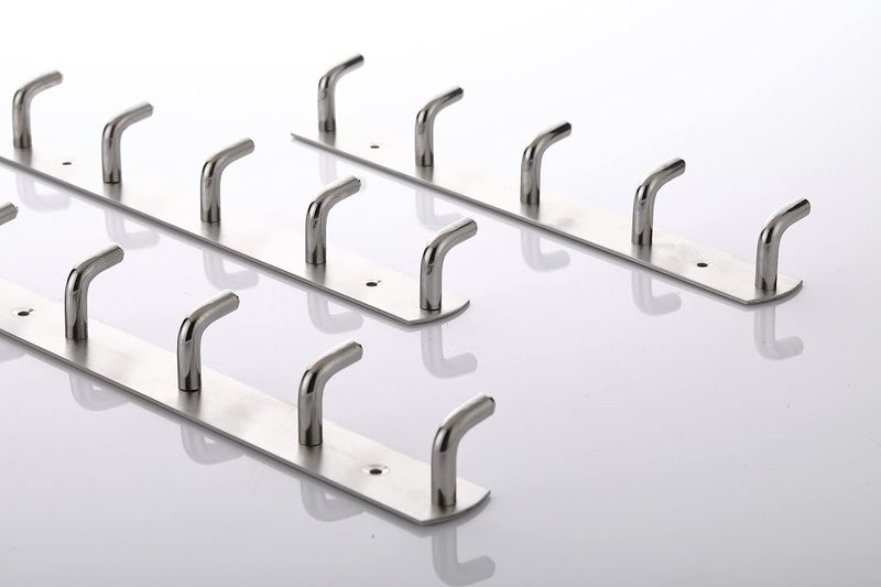EVEN Stainless Steel 5 PIN Cloth Hanger, Cloth Door Hook Hanger, Steel Five Hook Rail,Stainless Steel Hook with Screw (3 Piece) - Image 4
