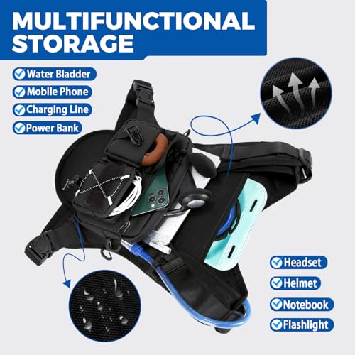 Criuage USA Patent Running Hydration Vest Backpack, Lightweight Chest Pack with 2.0L Water Bladder Bag Daypack for Hiking Running Cycling Race Marathon for Women Men (Black V2, Standard) - Image 3