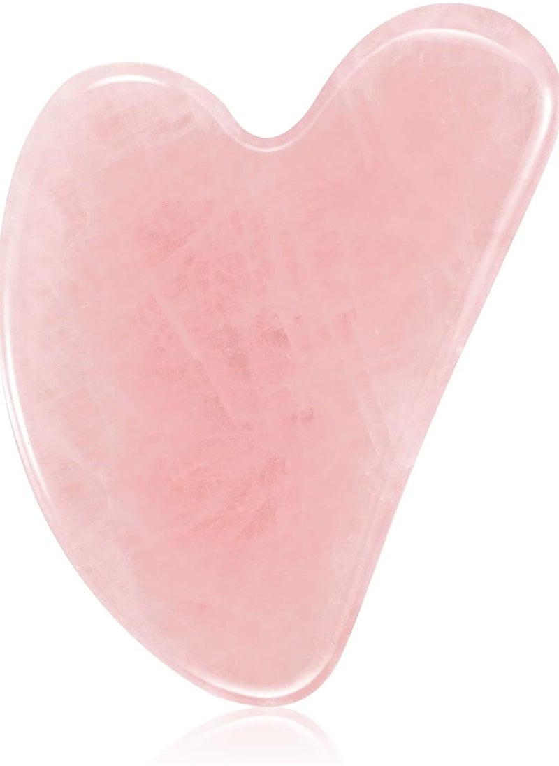 Generic Natural Rose Quartz Gua Sha Massage Tool - Facial Sculptor for Anti-Aging, Relaxation & Full-Body Therapy  - Image 1