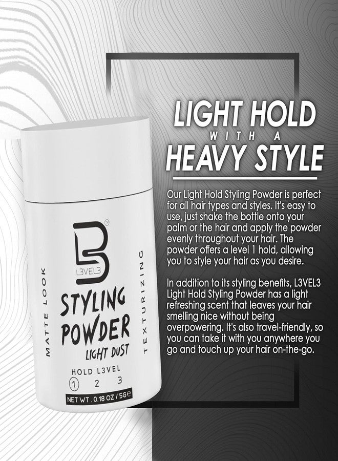 L3 Level 3 Travel Styling Powder - Small 0.18 oz for Travel - Natural Look Mens Powder (6, White) - Image 3