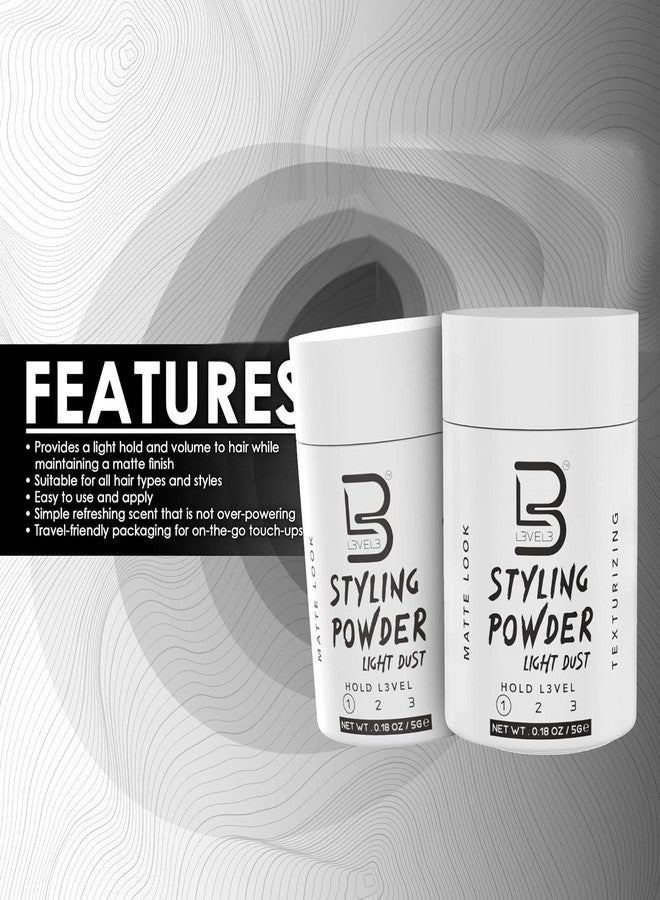 L3 Level 3 Travel Styling Powder - Small 0.18 oz for Travel - Natural Look Mens Powder (6, White) - Image 4