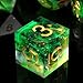 Haxtec Glitter DND Dice Set Sharp Edge Dice with Dice Case Handmade Green Resin DD Dice Set for TTRPGs Compatible with Dungeons and Dragons Gifts - Image 2