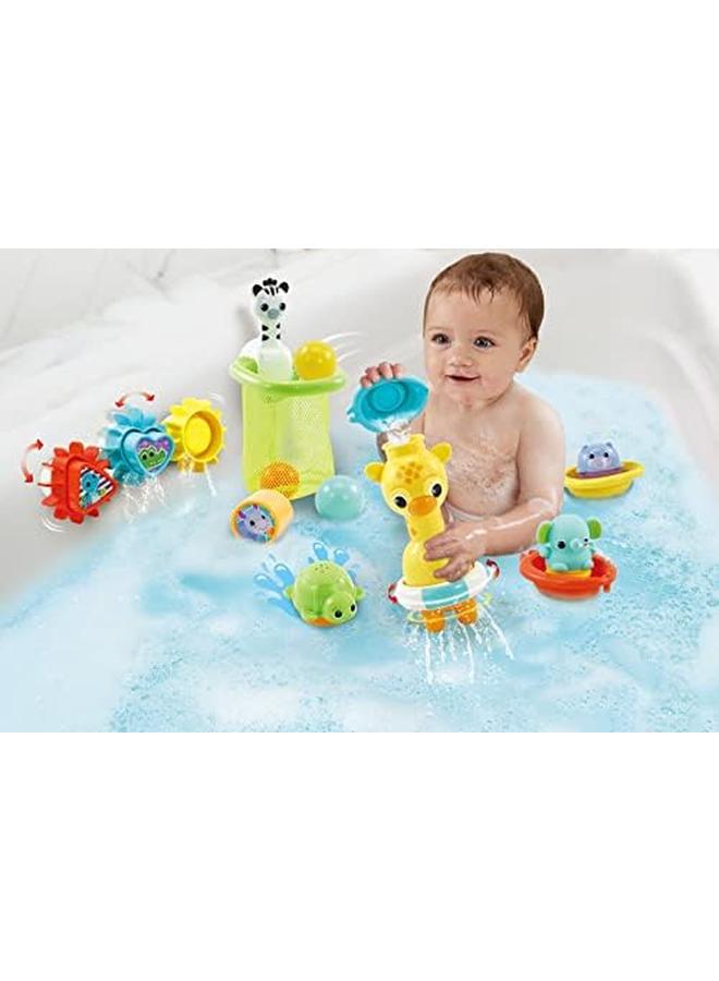 vtech 6 In 1 Bath Set Bathtub Toy With 10 Plus Accessories Including Stacking And Linking Boats Shape Sorter English Version - Image 4