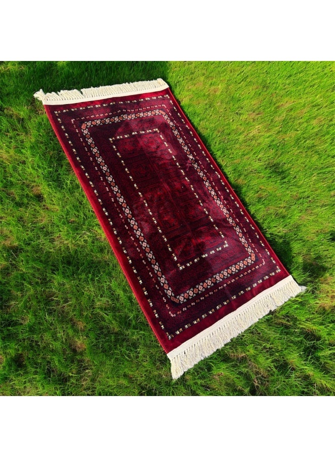 سجاد صلاة تراثي سدو فاخر، تصميم تقليدي، مجموعة من 5 قطع، أحمر - Image 5