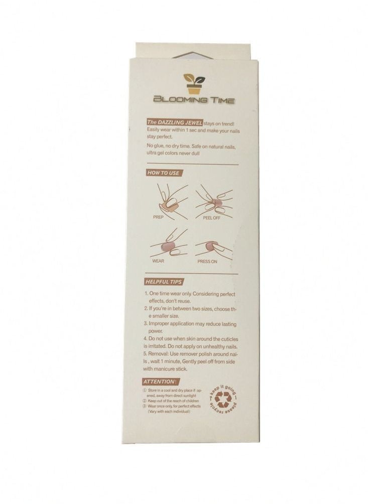 BLOOMING TIME 24-Piece Full Cover Press Fake Nails Nude  - Image 4