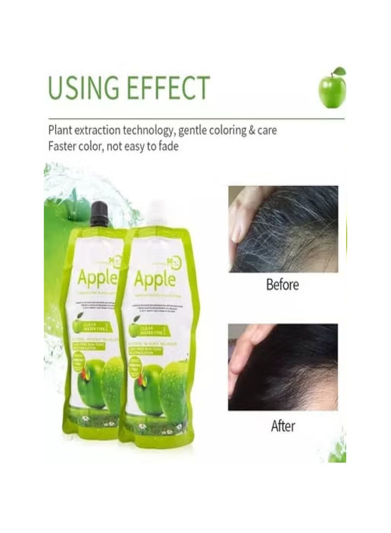 Apple Fruit Black Hair Cream Natural Black Hair Dye - 500ml+500ml - Image 2