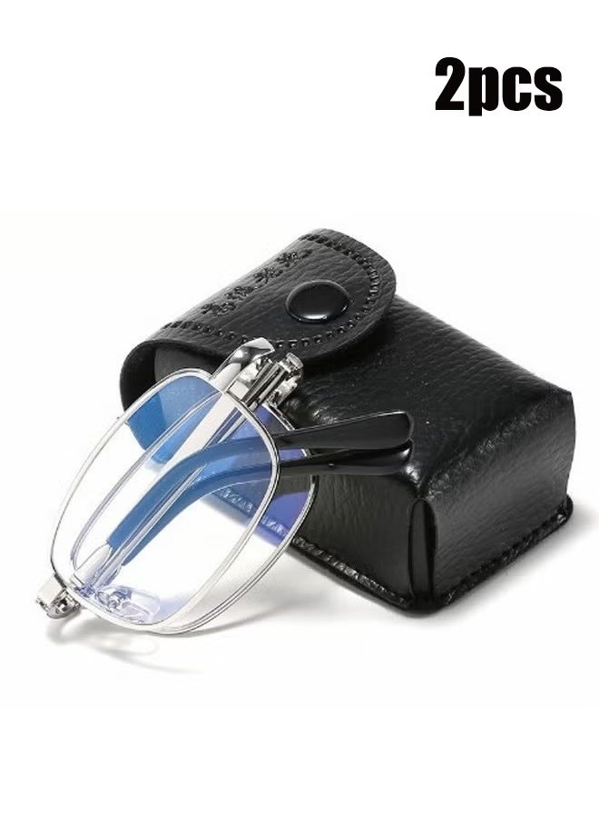 YJ +2.00D folding reading glasses, high definition, anti-eye fatigue, suitable for both men and women - Image 1