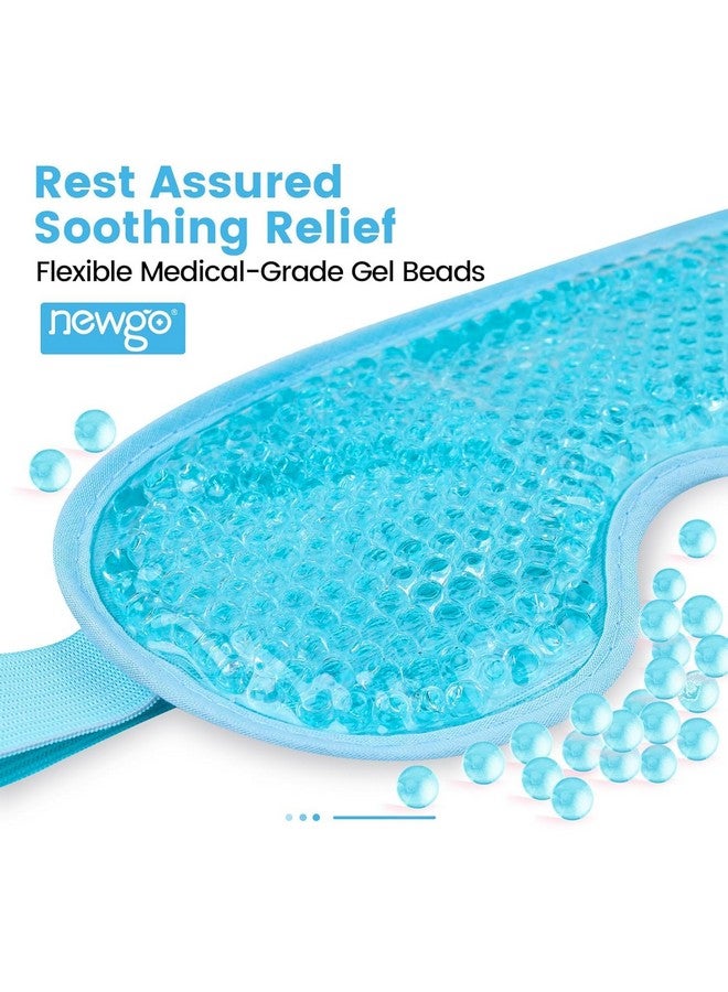 SEFLICA® Polyester Eye Mask Cooling Gel With Beads For Dark Circles, Dry Eyes, Cooling Eyes, Redness, Eye Patches Eye Cooling Gel Pad Stretchable With Sleeping Mask Eye Relaxing For Women & Men - Blue - Image 3