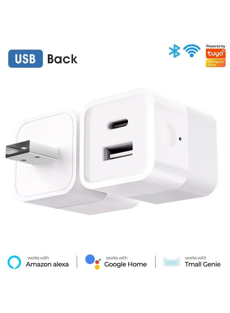 UanTii Smart Adapter Tuya Wifi USB Adapter Timing Schedule Smart Plug,Works with Smart Life App,Woks with Alexa and Google Home;3gang - Image 1