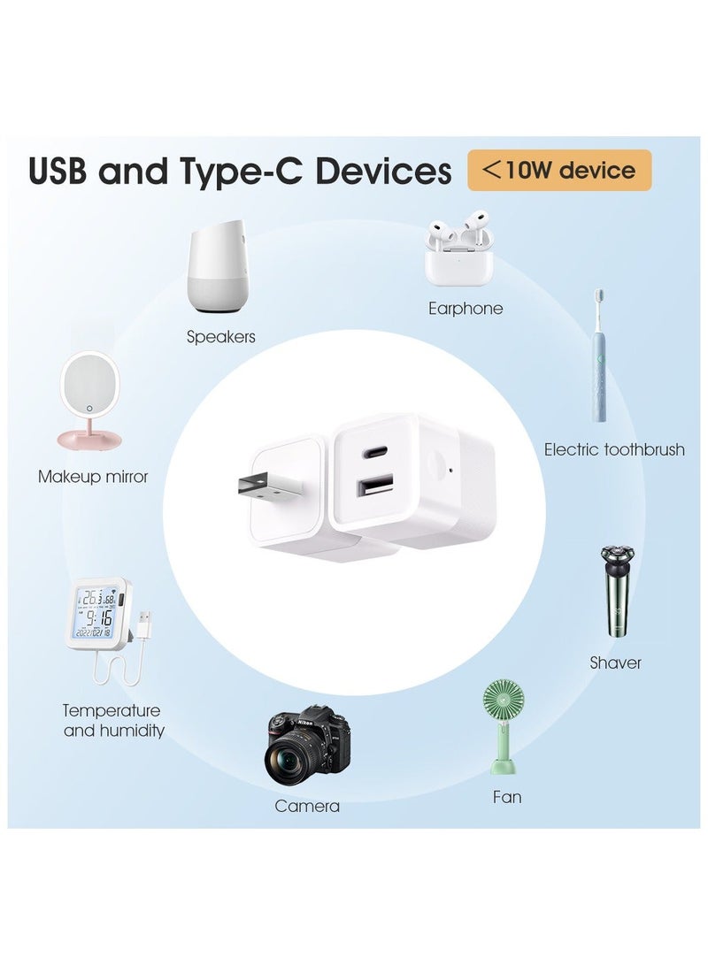 UanTii Smart Adapter Tuya Wifi USB Adapter Timing Schedule Smart Plug,Works with Smart Life App,Woks with Alexa and Google Home;3gang - Image 5