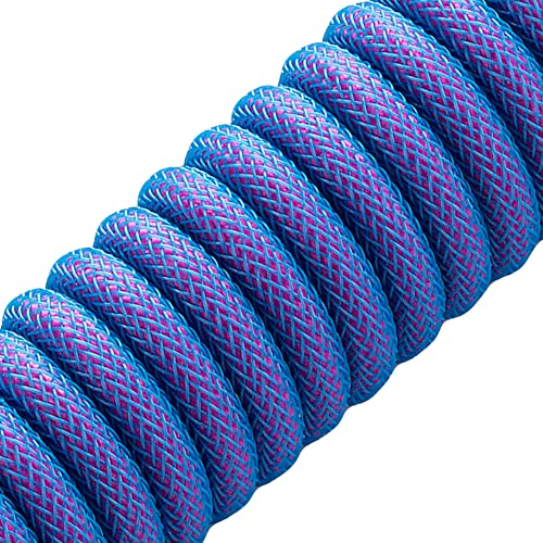 CableMod Classic Coiled Keyboard Cable (Galaxy Blue, USB A to USB Type C, 150cm) - Image 2