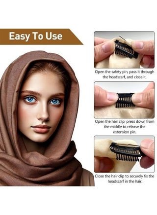 10 Pcs Hair Extensions Clips, Comb Hair Clips for Securing Dupatta, Turban, Scarf, Wedding Veil, and Wig Piece, Secure Headscarf Clips with Teeth for Reliable Hold - view 2