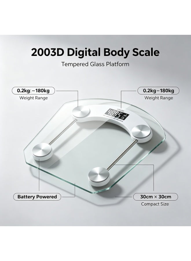 ميزان رقمي لوزن الجسم، شاشة LCD بإضاءة خلفية، دقة عالية (سعة 180 كجم / 396 رطلاً)، قواعد مانعة للانزلاق – مناسب للاستخدام في المنزل، وصالات الألعاب الرياضية، والحمامات، والفنادق. - Image 3