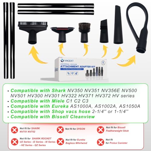 VACEXT Household Cleaning Kit Attachments Vacuum Cleaner Accessories Universal Vacuum Hose Adapters Flexible Crevice Tool for Dryer Lint Vent Trap Cleaner - Image 2