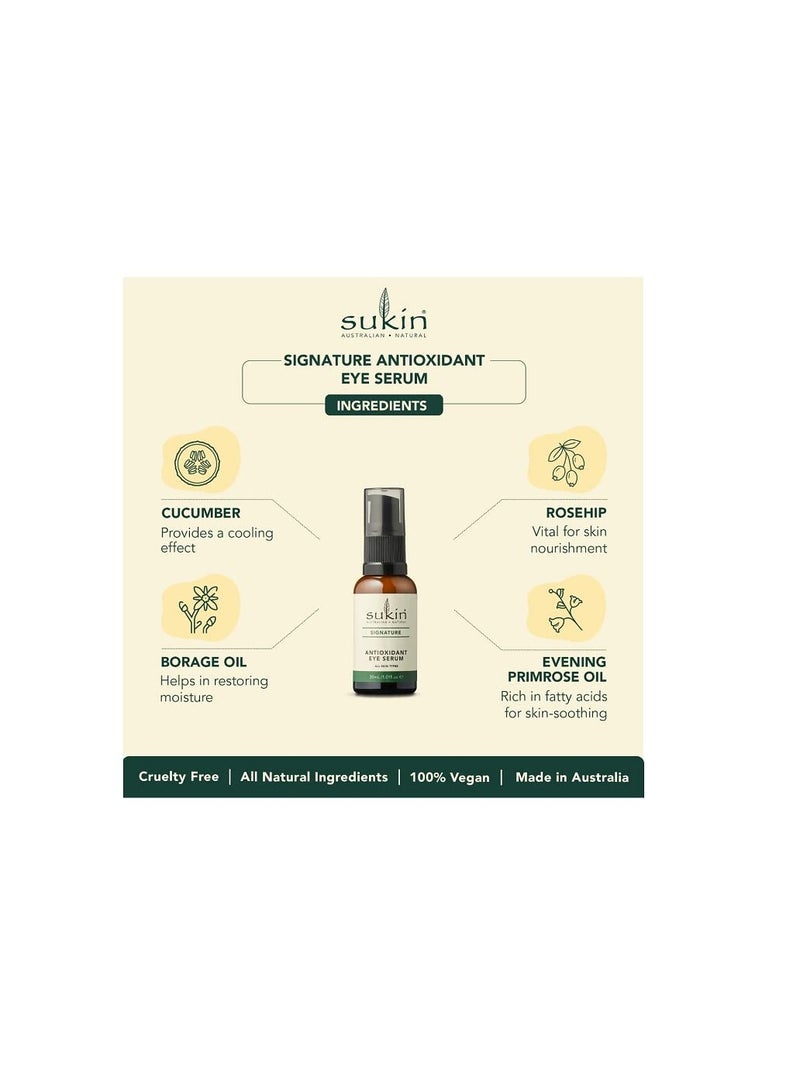 Sukin Signature Antioxidant Eye Serum | Anti-Aging & Puffiness Reduction | Hydrating & Nourishing | Organic Australian Skincare | 30Ml - Image 3