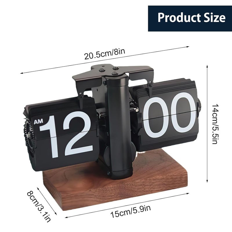 Nuvollo Polyvinyl Chloride (PVC) Flip Desk Clock - Retro Digital Flip Table Clock - Mid Century Modern Decor Auto Battery Powered Gear Operated for Room, Home, Office (A Style), 25 cm - Image 2
