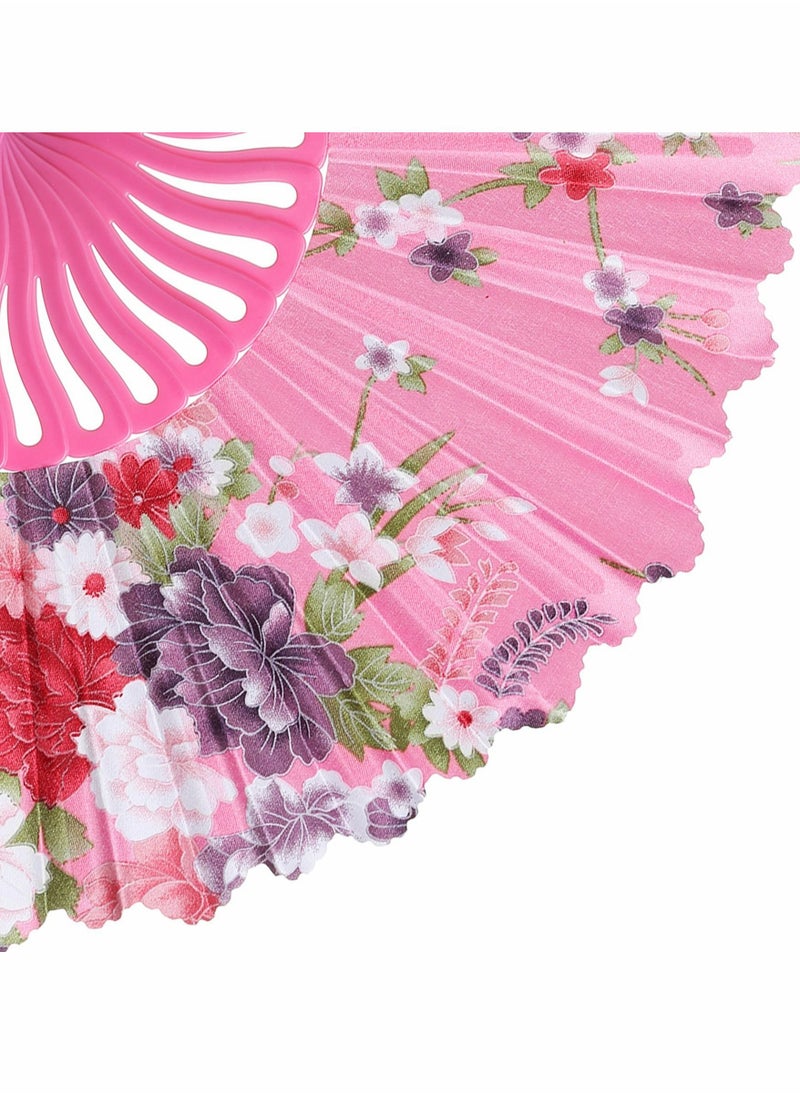 Generic Folding Fans Chinese Fan Spanish Floral Folding Hand Fan Vintage Handheld Lace Folding Fan with Different Patterns Fabric Folding Fan for Wedding Dancing Party 8 Pack  - Image 4