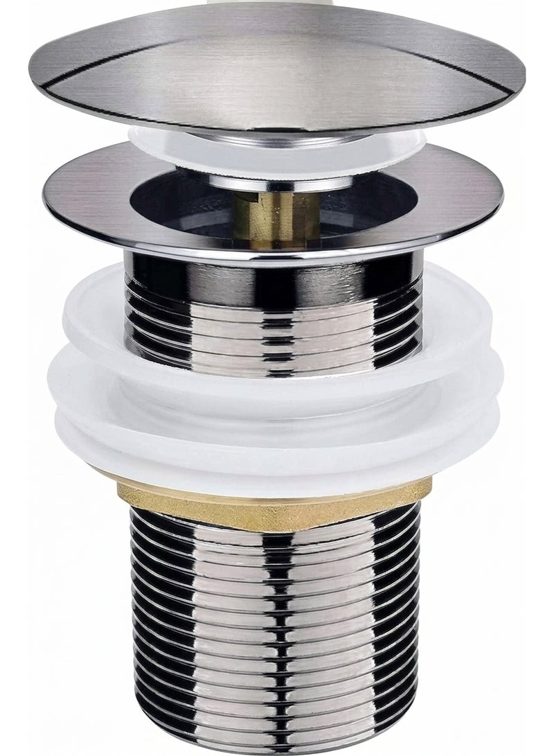 صنديكس مصفاة حوض Sundex PW922 CP ذاتية الفتح والإغلاق، قصيرة، مقاس 1-1/4 بوصة | نحاس مطلي بالكروم مع آلية زر ضغط - Image 1