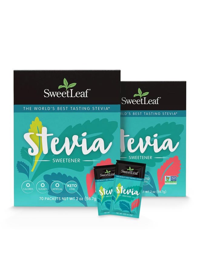 SweetLeaf wisdom natural brands Stevia 70 Piece Sweetener Packets - Image 1