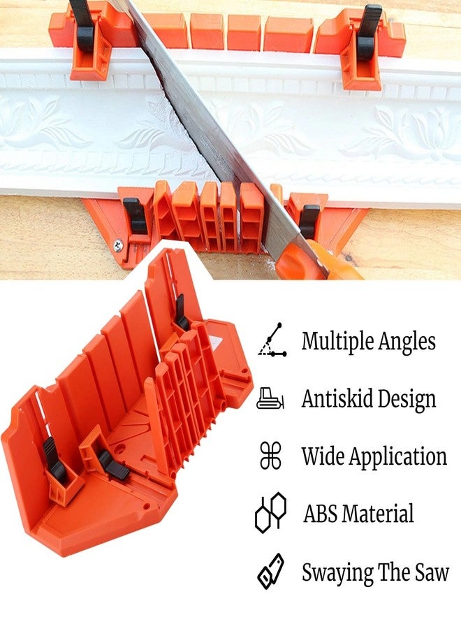 DAUERHAFT Saw Mitre Box , Woodworking Clamping Plastic Mitre Saw Box , Pruning Saw Wood Cutting Hand Saw Hardware Tool 14inch with Clamp for Accurate Cutting - Image 3