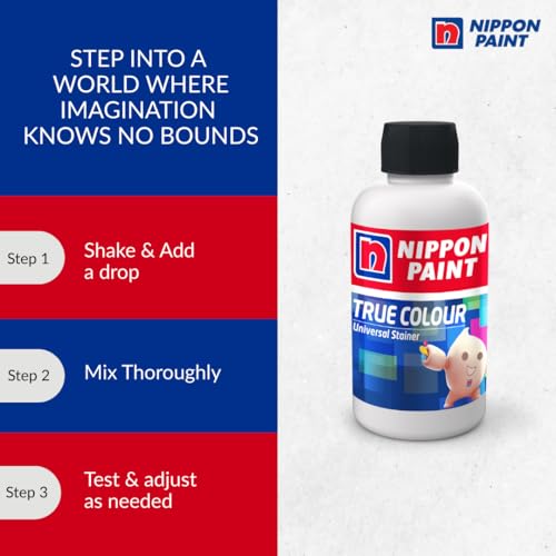 Nippon Paint True Colour Universal Stainer (Black, 100ml)-Water Soluble High Tint, Non-Toxic, Non-Fading Pigment-For Plastic Emulsions, Enamels, Paints, Oil Paints-DIY - Image 3