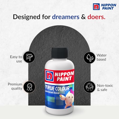 Nippon Paint True Colour Universal Stainer (Black, 100ml)-Water Soluble High Tint, Non-Toxic, Non-Fading Pigment-For Plastic Emulsions, Enamels, Paints, Oil Paints-DIY - Image 2