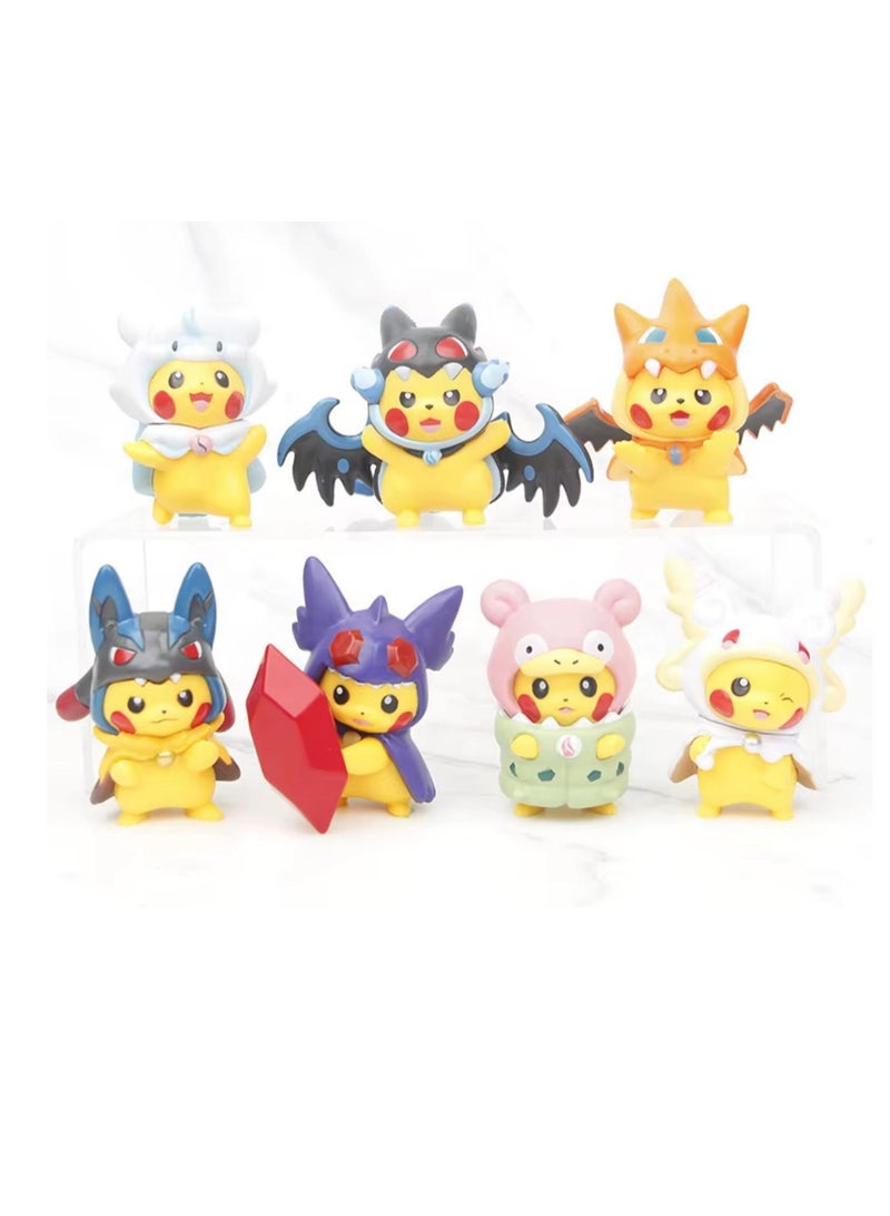 بوكيمون سينتر مجموعة مجسمات بيكاتشو التنكرية 8 مجسمات مختلفة. - Image 1