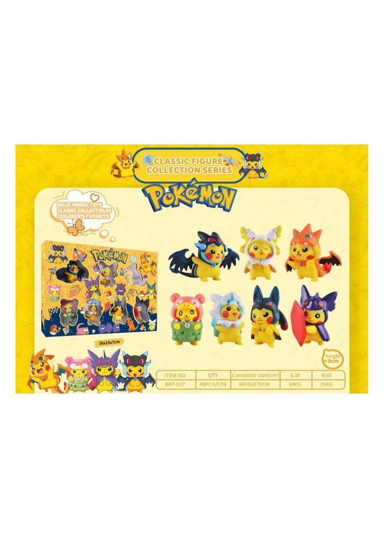 بوكيمون سينتر مجموعة مجسمات بيكاتشو التنكرية 8 مجسمات مختلفة. - Image 2