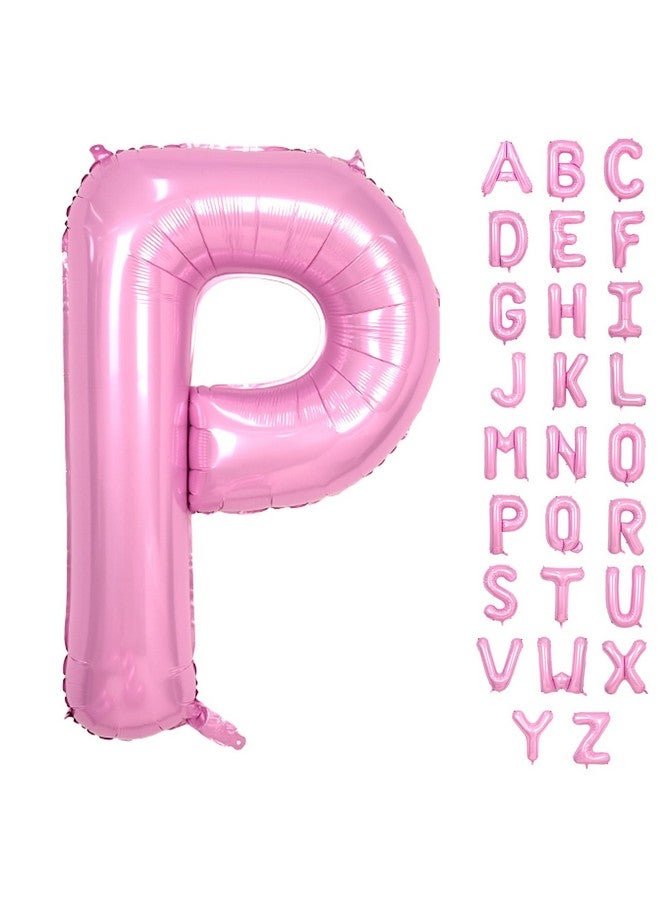 Biapian 40 Inch Letter Balloons, Light Pink Letter P Balloon Giant, Alphabet P Balloon Foil With Straw, Macaron Pink Letters Balloon For Girls Women Birthday Party Baby Shower Anniversary Decoration - Image 1