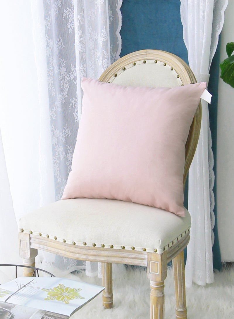 Throw Pillow Covers Salmon Pink Set of 2 45x45cm Fall Pillow Covers, Soft Velvet Farmhouse Neutral Decorative Pillowcases for Couch Sofa Bed, Home Boho Decor, Modern Cushion Covers - Image 2