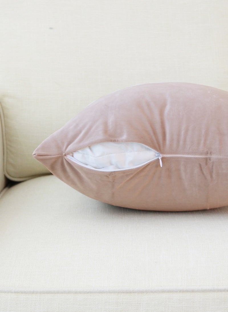 Throw Pillow Covers Salmon Pink Set of 2 45x45cm Fall Pillow Covers, Soft Velvet Farmhouse Neutral Decorative Pillowcases for Couch Sofa Bed, Home Boho Decor, Modern Cushion Covers - Image 4