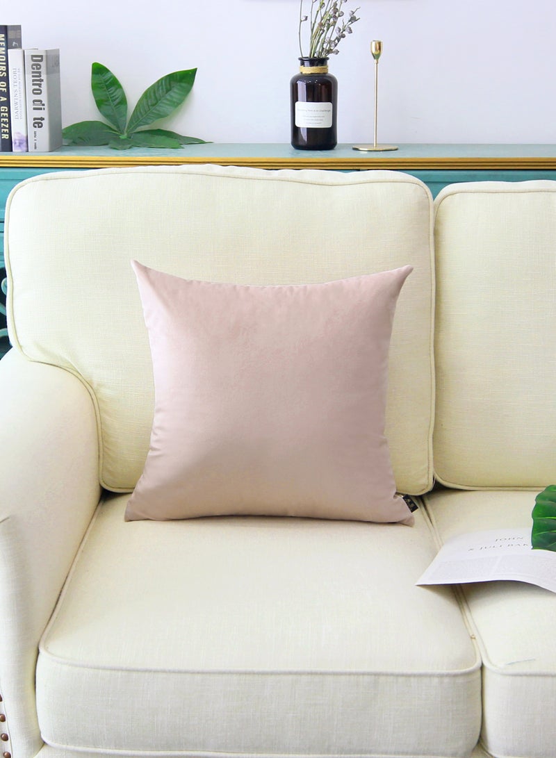 Throw Pillow Covers Salmon Pink Set of 2 45x45cm Fall Pillow Covers, Soft Velvet Farmhouse Neutral Decorative Pillowcases for Couch Sofa Bed, Home Boho Decor, Modern Cushion Covers - Image 3