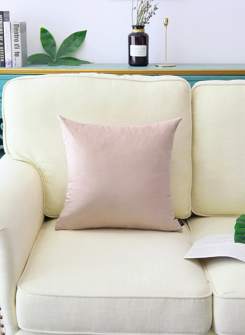 Throw Pillow Covers Salmon Pink Set of 2 45x45cm Fall Pillow Covers, Soft Velvet Farmhouse Neutral Decorative Pillowcases for Couch Sofa Bed, Home Boho Decor, Modern Cushion Covers - Image 5