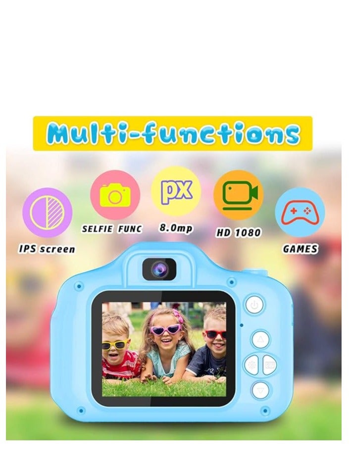 Kids Camera, Christmas Birthday Gifts for Girls Age 3-9, HD Digital Video Cameras for Toddler, Portable Toy for 3 4 5 6 7 8 Year Old Girl with 32GB SD Card (Popular, Blue) - Image 2
