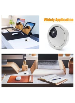 Generic Desk Cable Grommet 60mm 2Pcs Metal Cable Hole Cover Table Grommet Computer Cable Pass Tidies Desk Caps Surface Port Hole Covers Wire Organizers for Desk Office Port Hole Covers Brushed Chrome  - Image 2