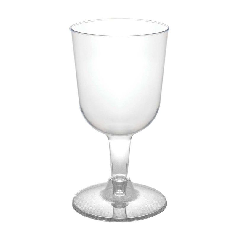 Party Essentials Disposable Hard Plastic Two Pieces Wine Glasses 150Count 55Ounce Clear