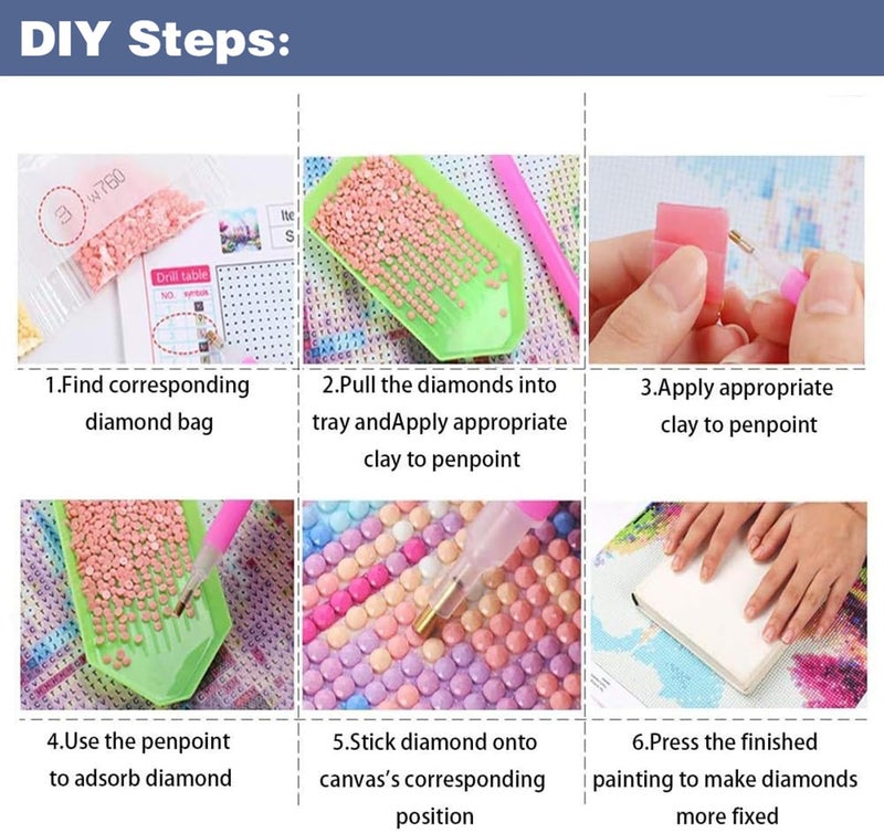 ijbnhd Diamond Art Kits for Adults - House Diamond Painting Kits for Adults, 5D Diamond Painting Dream House, DIY Full Drill Diamond Painting Moon Gem Art Crafts 12x16inch - Image 5