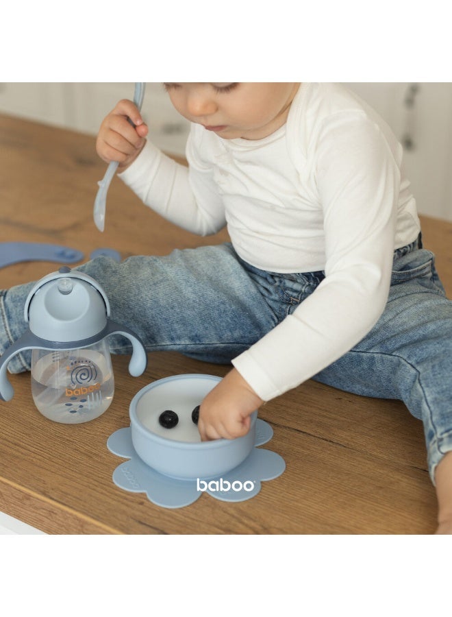 Baboo كوب شرب مع قشة سيليكون - ضباب أزرق - 260 مل - 9 أشهر وما فوق - Image 4