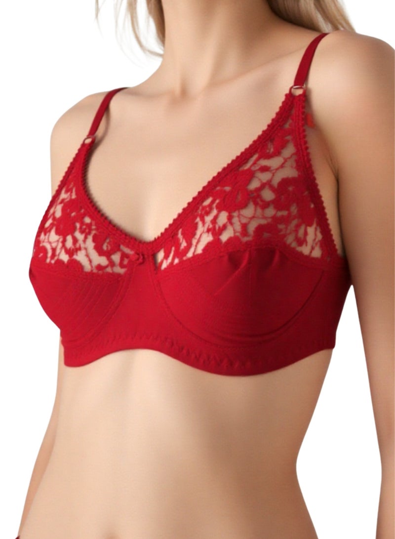 Bodycare Ladies jacquard with cup support Bra- Pack of 1