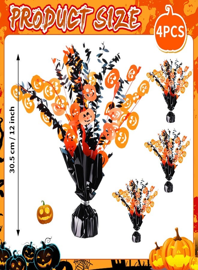 Maysing 4 Pcs Halloween Table Centerpieces Metallic Plastic Gleam Burst Centerpieces Black and Orange Glitter Foil Decorations for Halloween Party Decor - Image 3