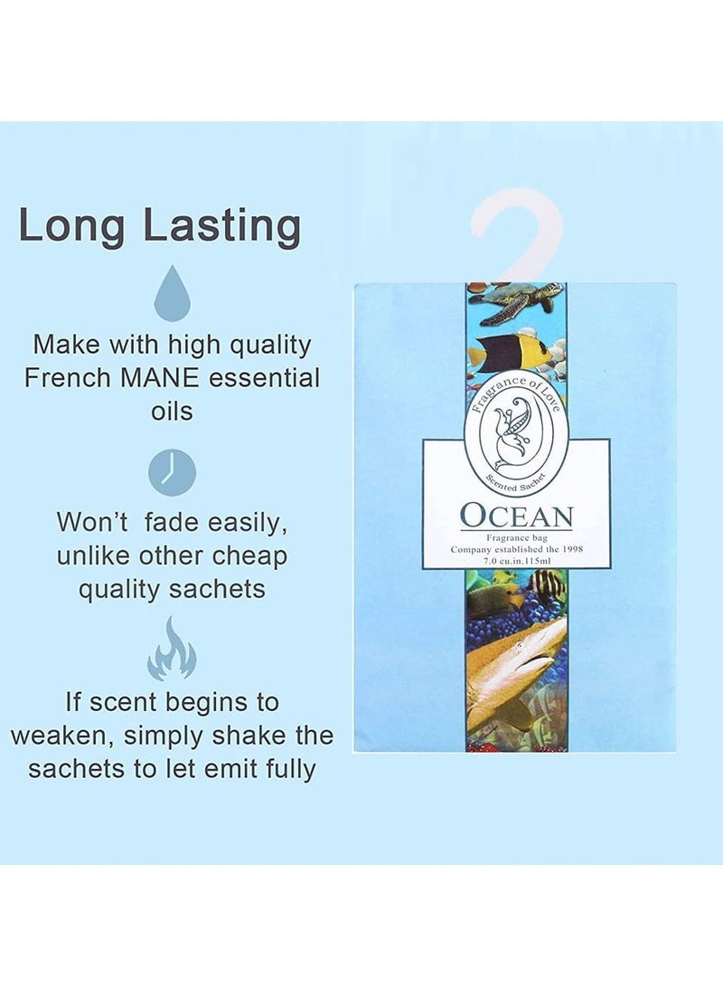 HaHaHai 6-Piece Fragrance Sachet Bags,  Natural Moth Repellent,  Lavender Bags, Wardrobe Fresheners Hanging for Drawers Closets, Wardrobes, Bathrooms, Cars(Jasmine, Rose, Lavender, Lily, Ocean, lemon) - Image 5
