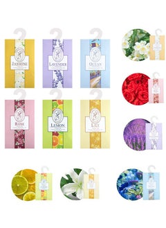 HaHaHai 6 Piece Fragrance Sachet Bags, Natural Moth Repellent, Lavender Bags, Wardrobe Fresheners Hanging for Drawers Closets, Wardrobes, Bathrooms, Cars(Jasmine, Rose, Lavender, Lily, Ocean, lemon)  - Image 1