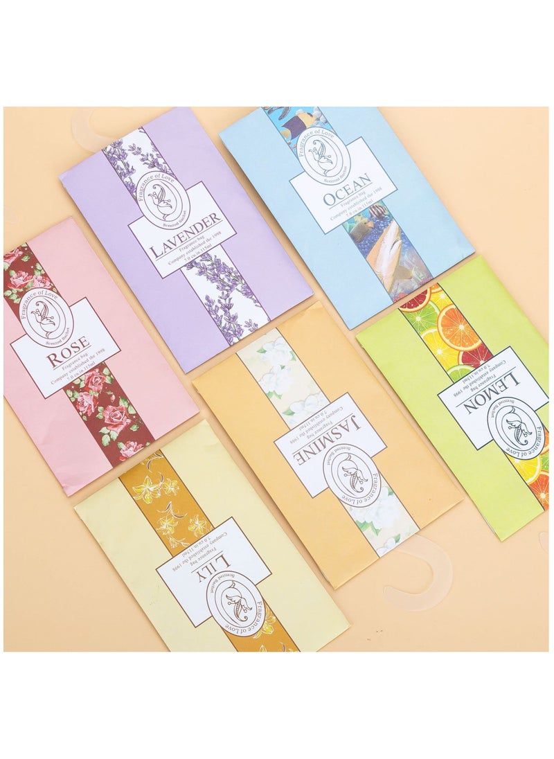 6 Piece Fragrance Sachet Bags, Natural Moth Repellent, Lavender Bags, Wardrobe Fresheners Hanging for Drawers Closets, Wardrobes, Bathrooms, Cars(Jasmine, Rose, Lavender, Lily, Ocean, lemon) - pzsku/Z75669552CA174936A4CBZ/45/_/1724311145/09f8ad51-ce3a-432d-abab-6a51025607fe