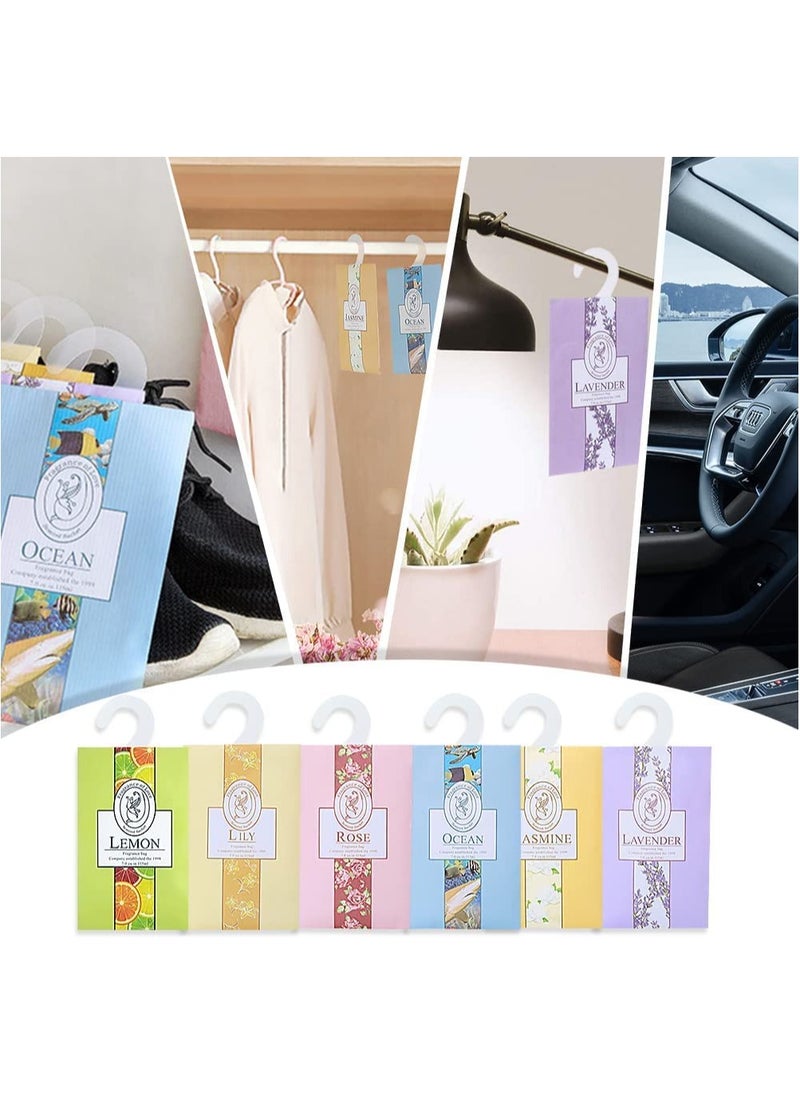 6 Piece Fragrance Sachet Bags, Natural Moth Repellent, Lavender Bags, Wardrobe Fresheners Hanging for Drawers Closets, Wardrobes, Bathrooms, Cars(Jasmine, Rose, Lavender, Lily, Ocean, lemon) - pzsku/Z75669552CA174936A4CBZ/45/_/1724311156/3e2313b7-5371-4eca-a6d1-de112e2cbddd