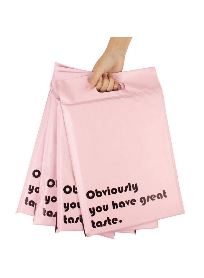 RUSPEPA Poly Mailers 10X13 Inch Pink With Buildin Handle Shipping Bags 3 Mil Pretty Thick Self Adhesive Mailing Envelopes 50 Pack  - Image 1