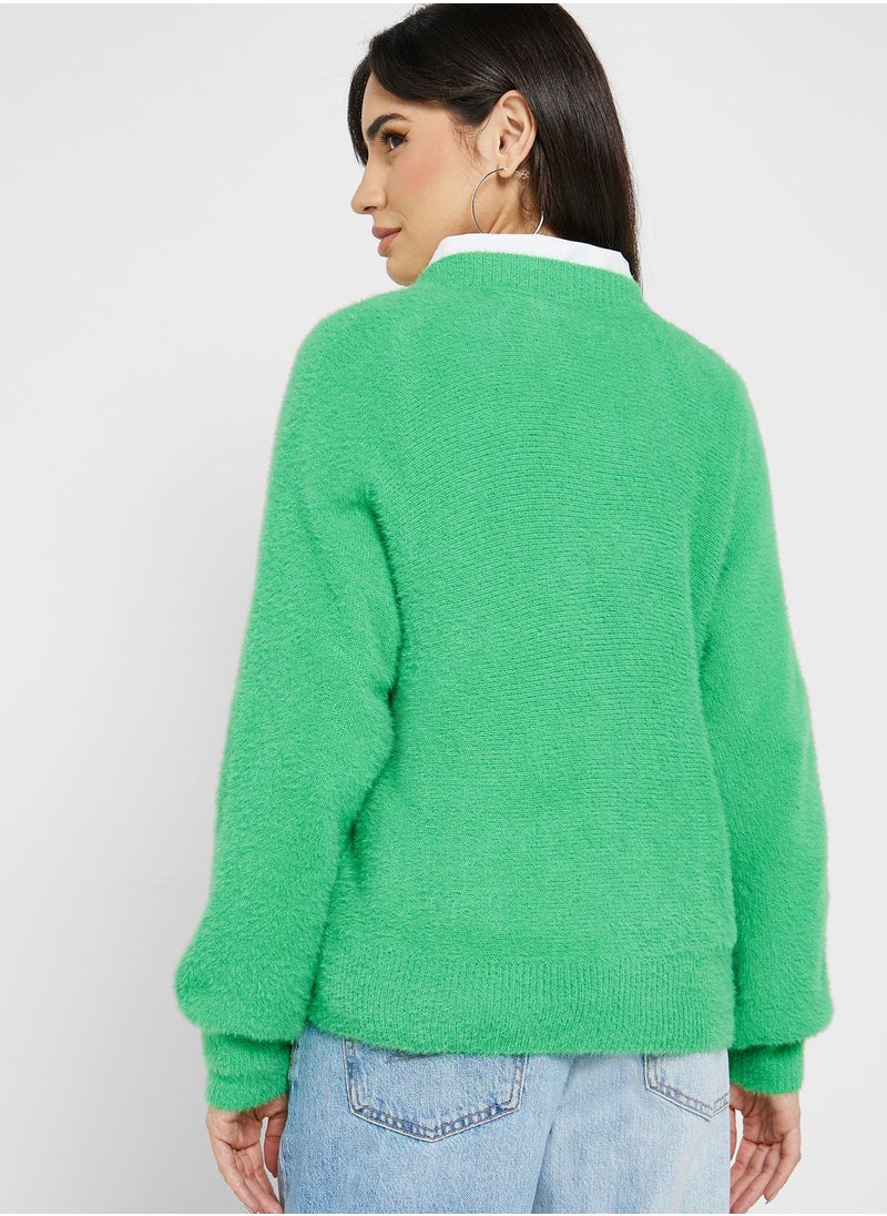 ONLY - V-Neck Knitted Cardigan - Image 1