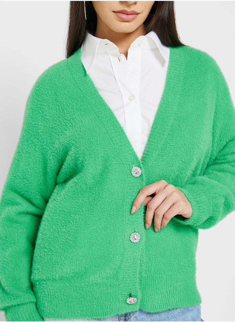 ONLY - V-Neck Knitted Cardigan - Image 1