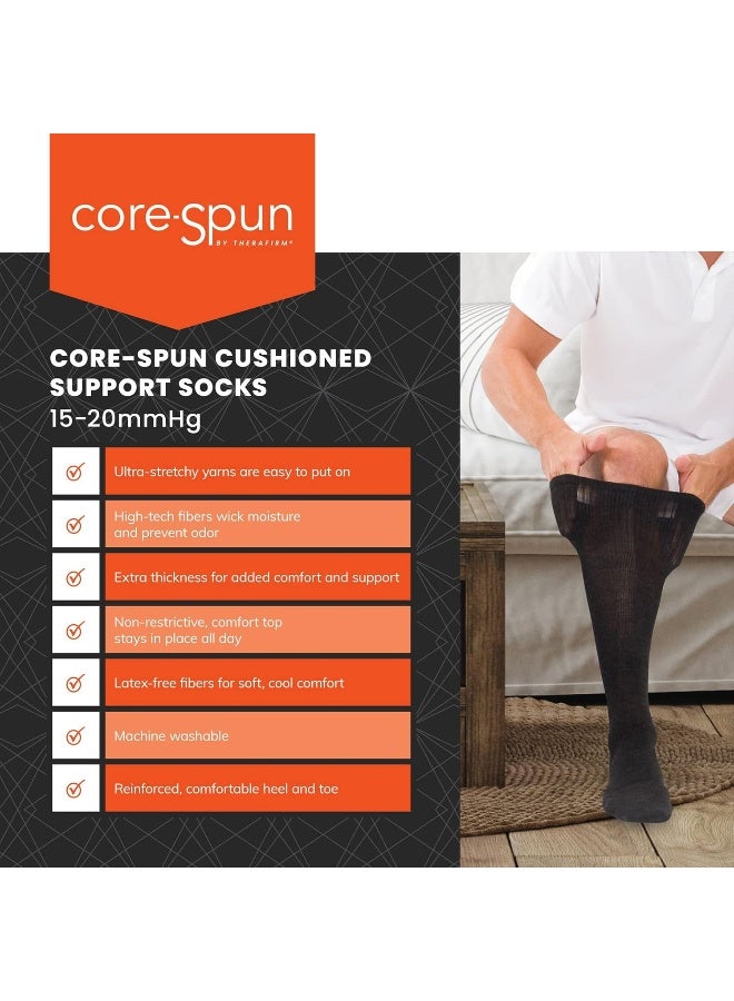 CORE-SPUN BY THERAFIRM Core-Spun Cushioned 15-20mmHg Mild Graduated Compression Support Knee High Socks  - Image 5