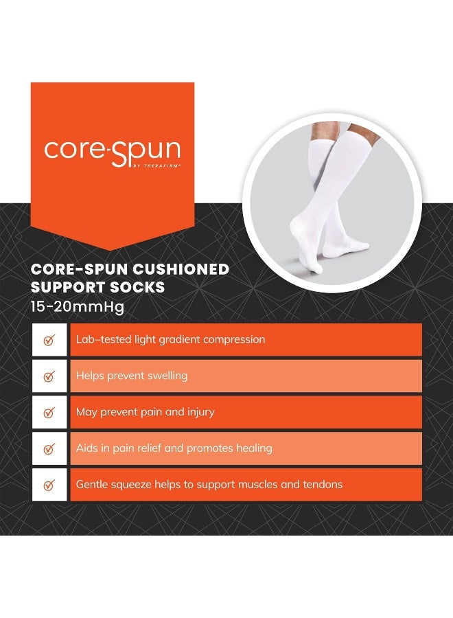 CORE-SPUN BY THERAFIRM Core-Spun Cushioned 15-20mmHg Mild Graduated Compression Support Knee High Socks  - Image 4